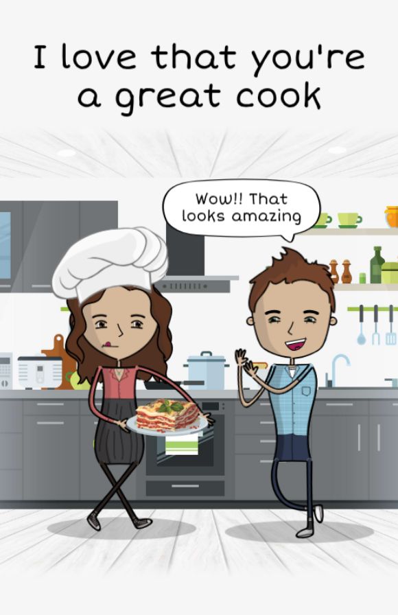 page: i love that you're a great cook