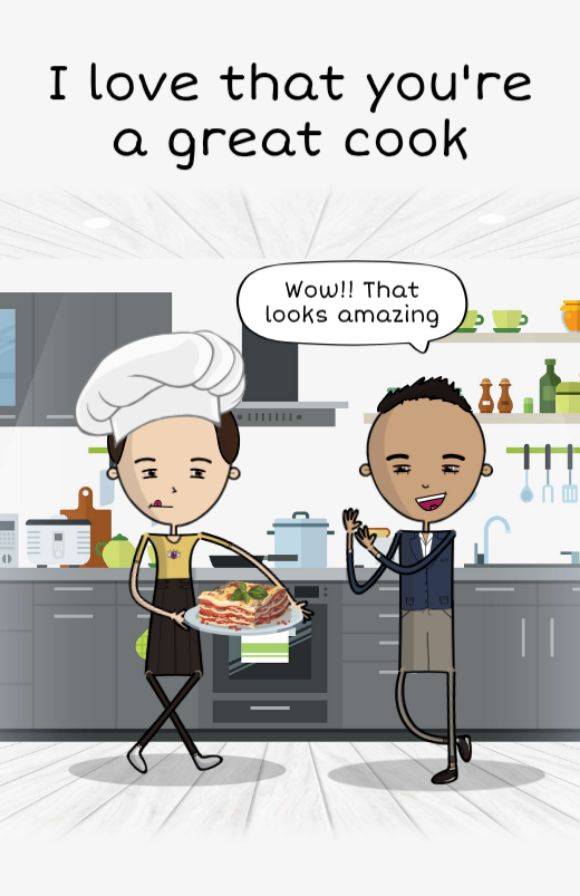 page: i love that you're a great cook