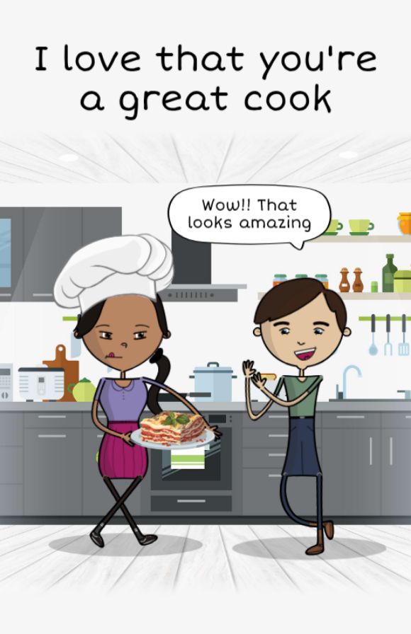 page: i love that you're a great cook