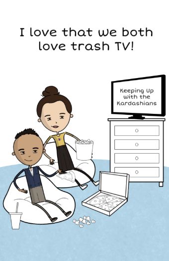 page: i love that we both love trash tv